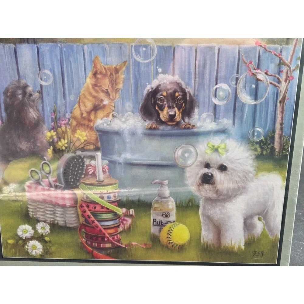 Bits and Pieces 500 Piece Jigsaw Puzzle Rub a Dub Doggie Dogs in Bath 16x20 NEW